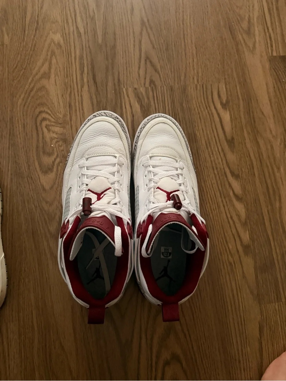 Jordan Spizike Low in White & Team Red with Elephant Print